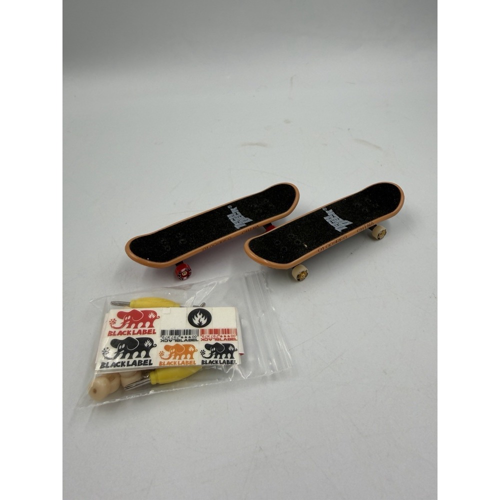 Vintage Tech Deck Lot of 2 Collectible Finger Boards Skateboards + Extra Wheels